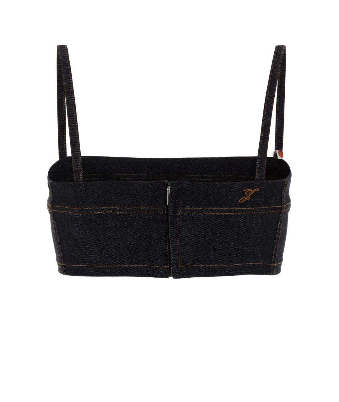 JACQUEMUS Темно-синяя хлопковая майка, фото 2