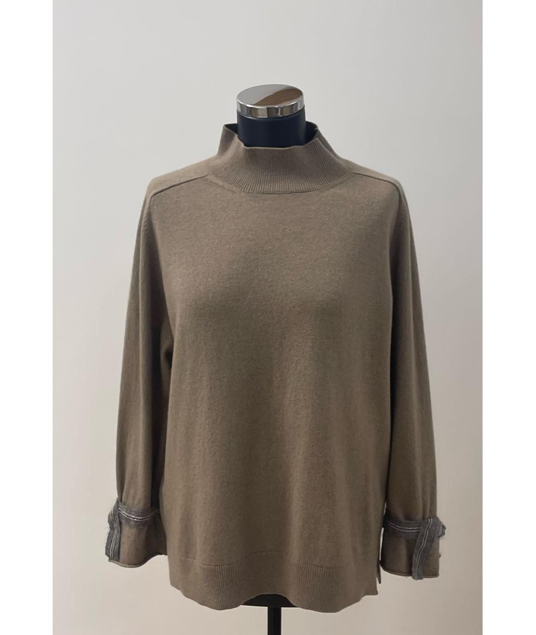 PANICALE Бежевый кашемировый джемпер / свитер, фото 4