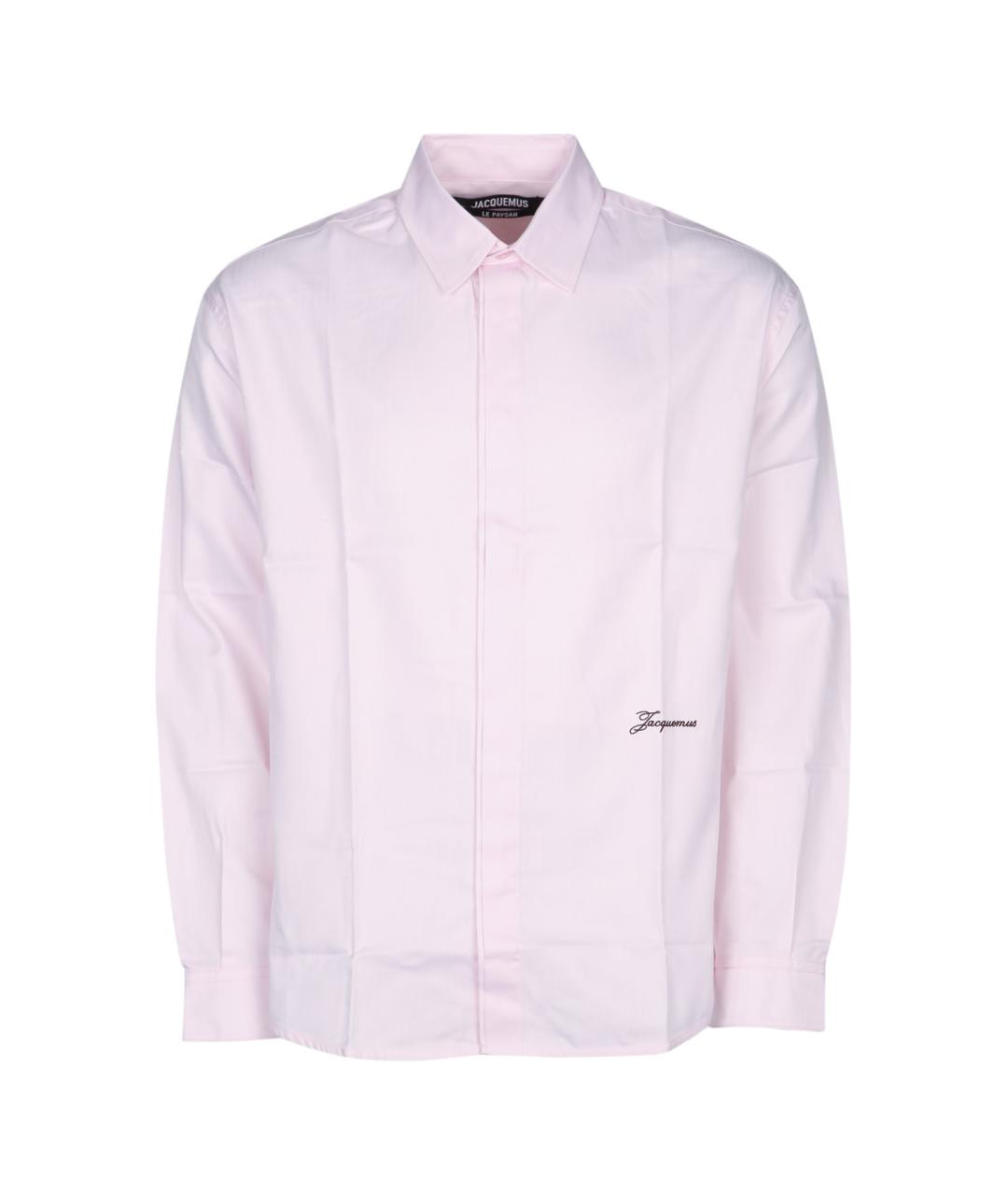 JACQUEMUS Розовая хлопковая кэжуал рубашка, фото 1