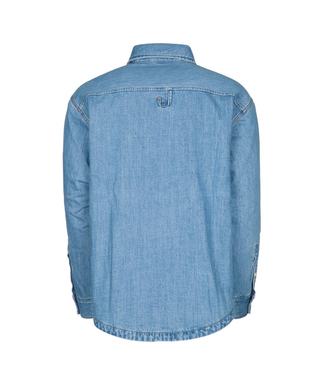 JACQUEMUS Синяя хлопко-полиэстеровая кэжуал рубашка, фото 2