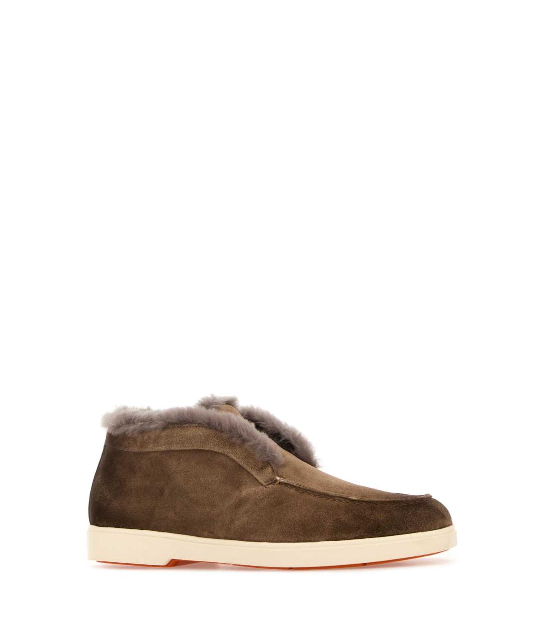 SANTONI Коричневые замшевые лоферы, фото 2