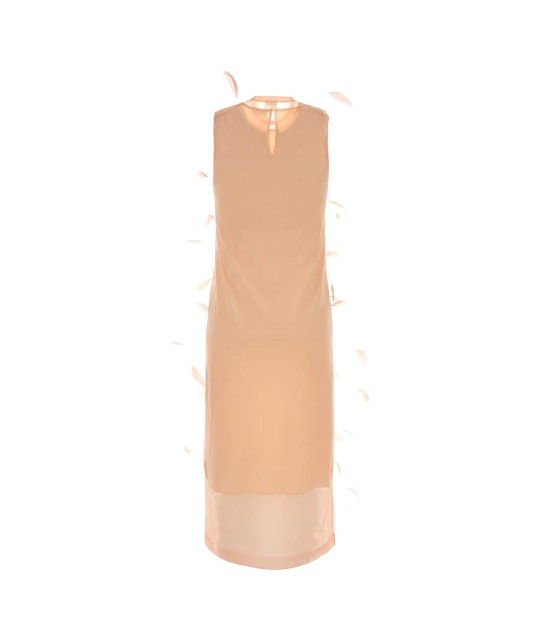 JIL SANDER Розовое шелковое коктейльное платье, фото 2