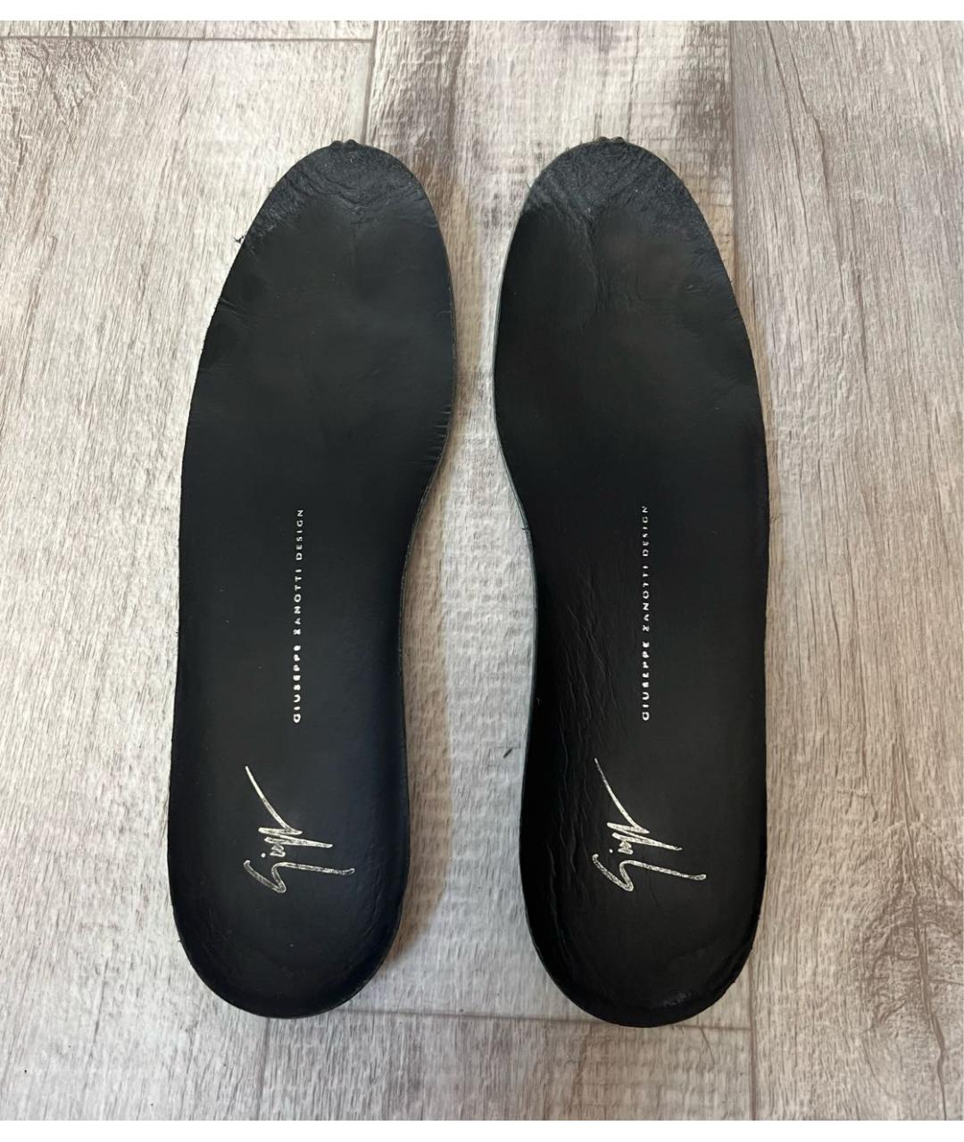 GIUSEPPE ZANOTTI DESIGN Черные кожаные высокие кроссовки / кеды, фото 8