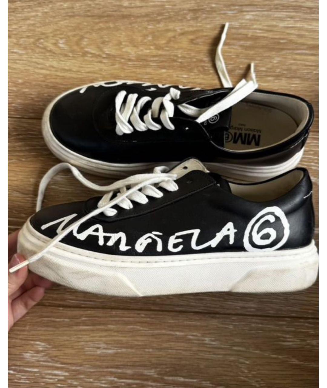 MM6 MAISON MARGIELA Черные кожаные ботинки, фото 4