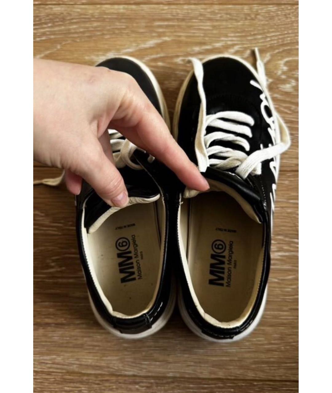 MM6 MAISON MARGIELA Черные кожаные ботинки, фото 3