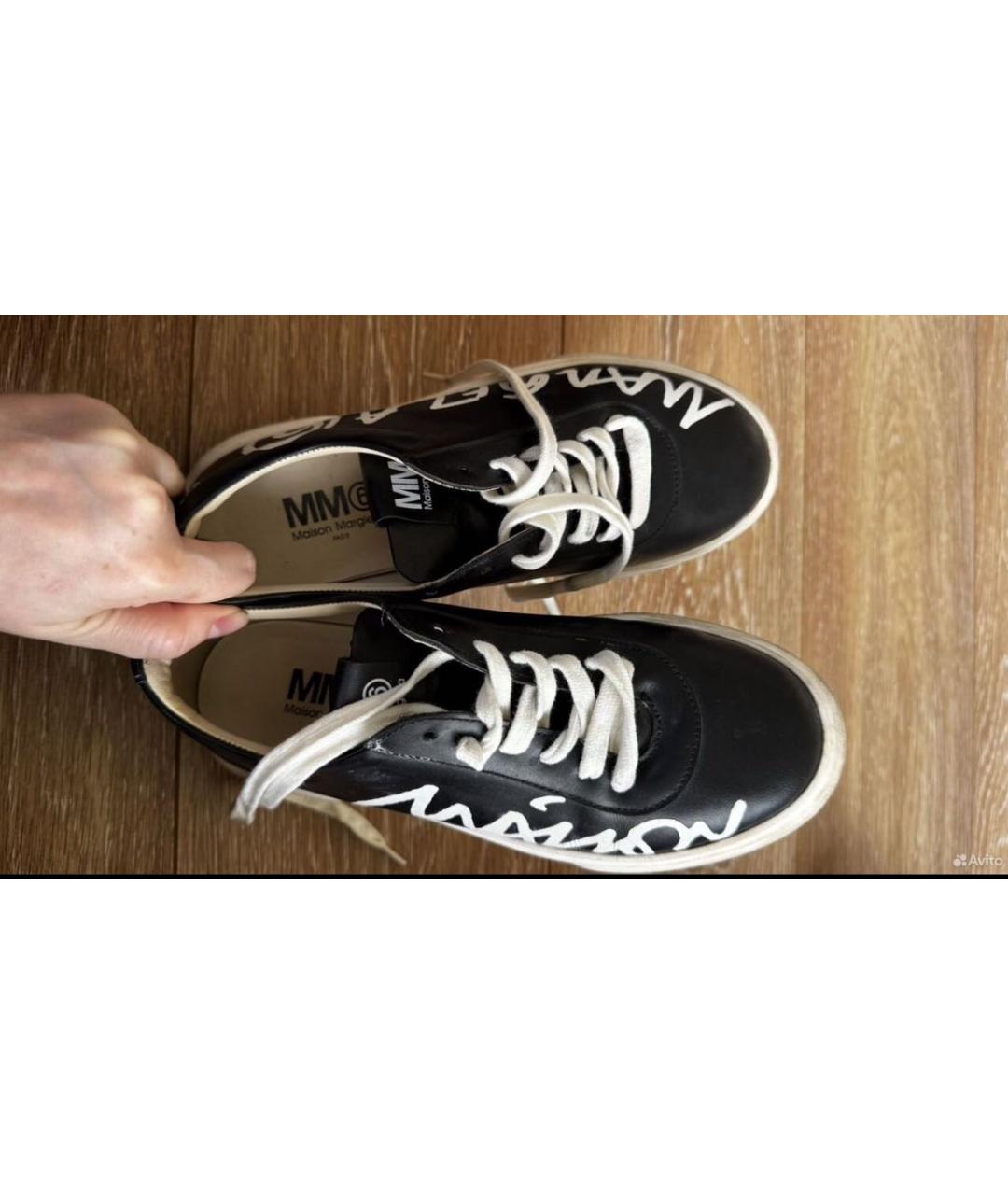 MM6 MAISON MARGIELA Черные кожаные ботинки, фото 2