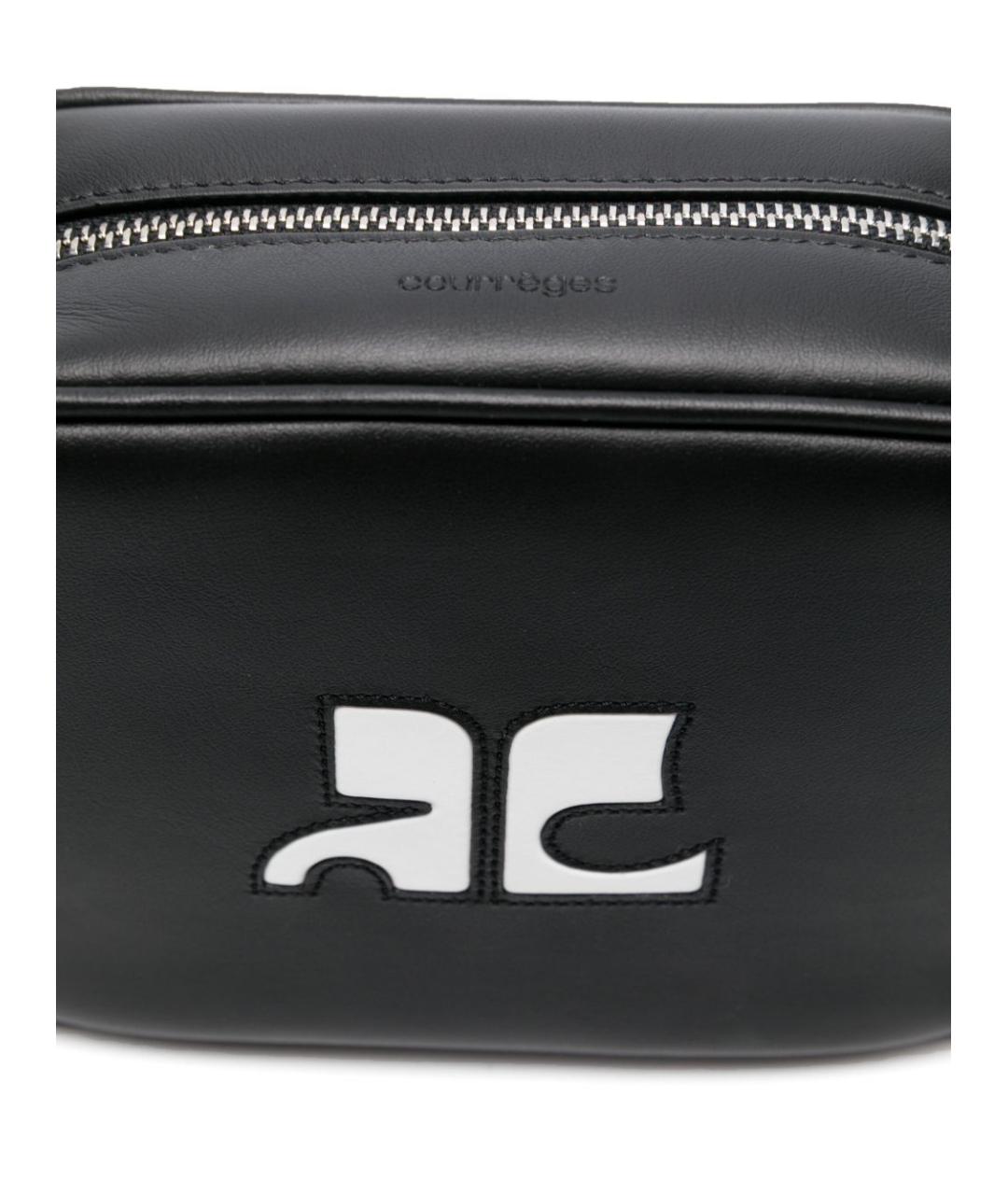 COURREGES Черная кожаная сумка через плечо, фото 2