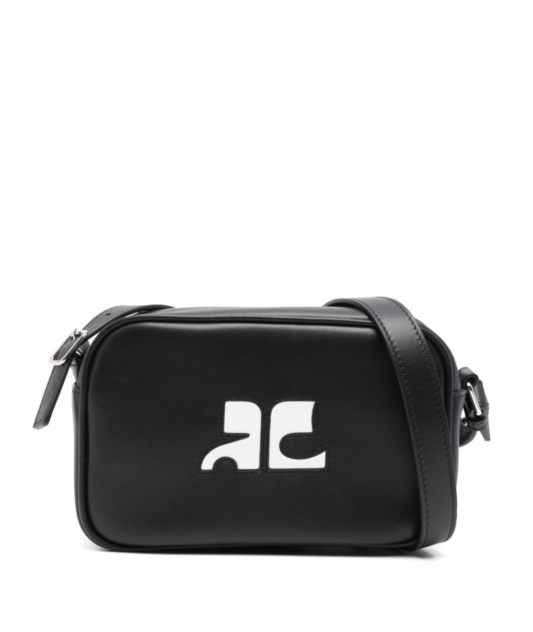 COURREGES Черная кожаная сумка через плечо, фото 1