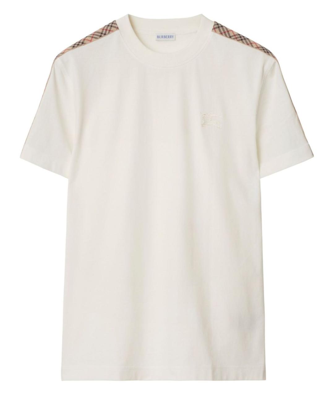 BURBERRY Белая хлопковая футболка, фото 1