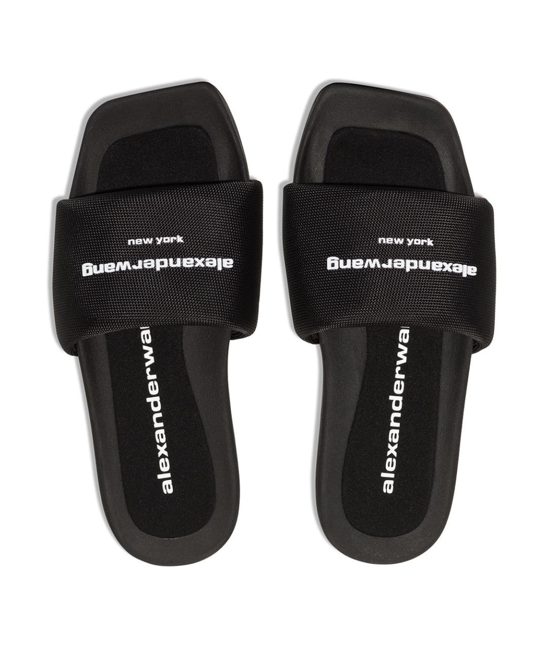 ALEXANDER WANG Черные синтетические шлепанцы, фото 3