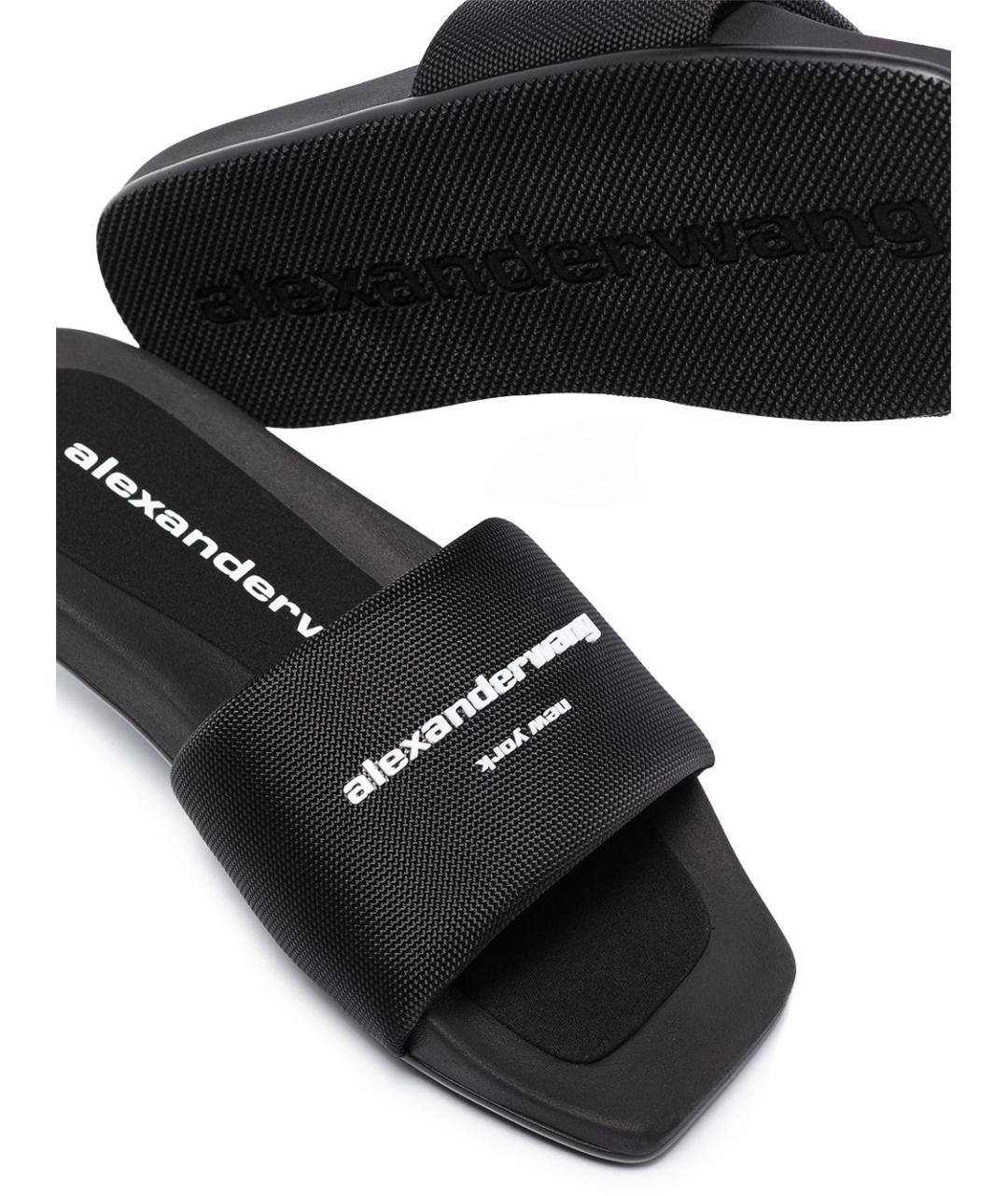 ALEXANDER WANG Черные синтетические шлепанцы, фото 2