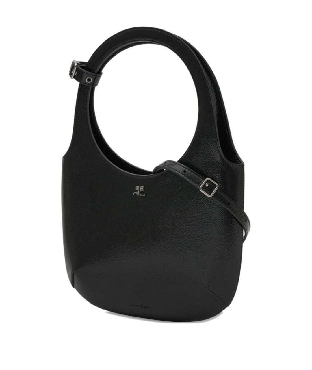 COURREGES Черная кожаная сумка через плечо, фото 2