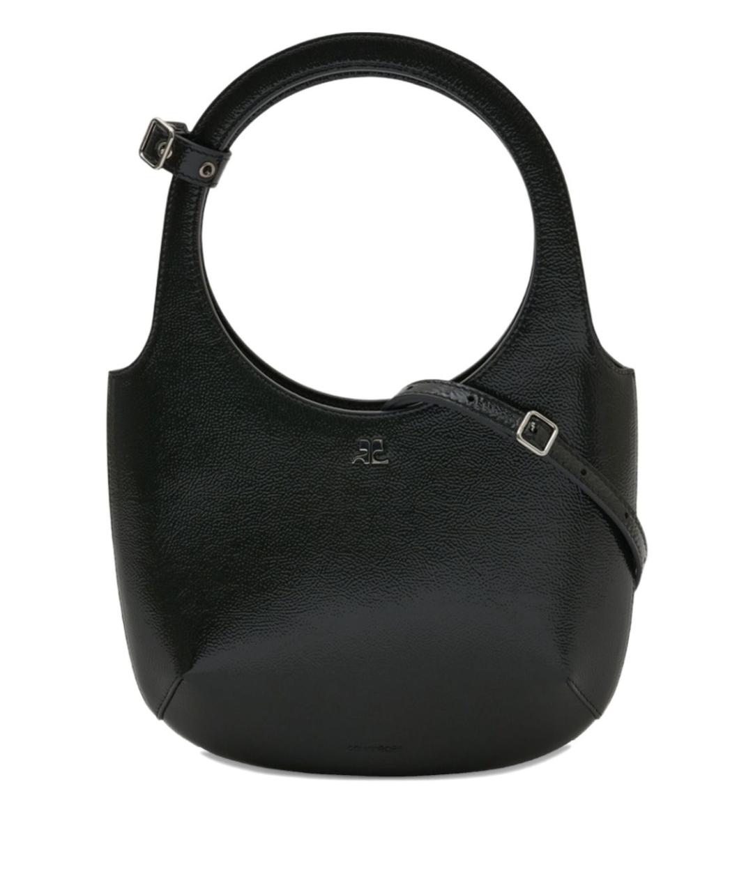 COURREGES Черная кожаная сумка через плечо, фото 1