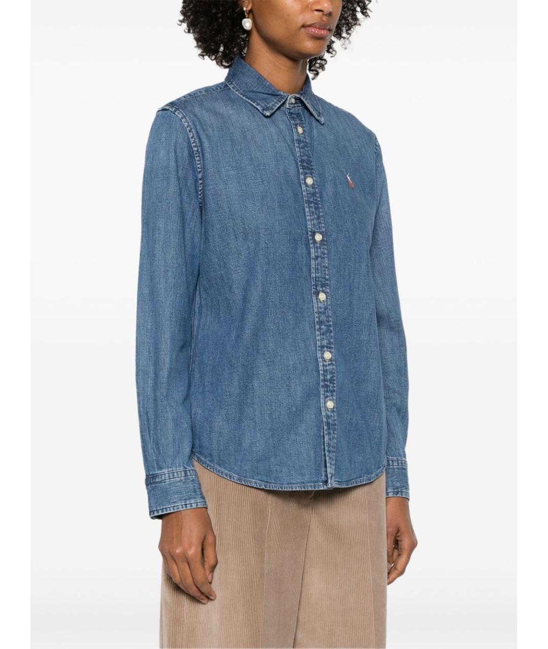 POLO RALPH LAUREN Синяя хлопковая рубашка, фото 4