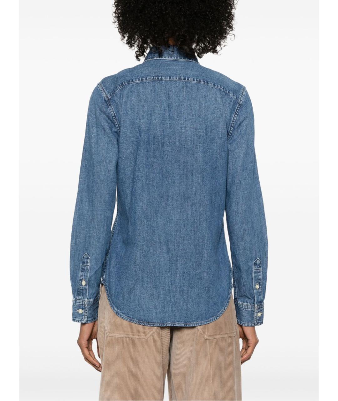 POLO RALPH LAUREN Синяя хлопковая рубашка, фото 5