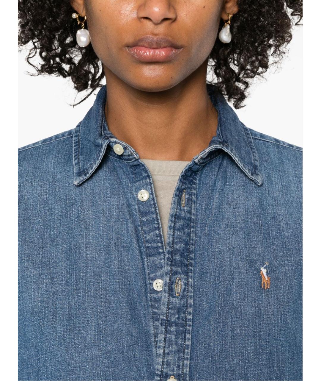 POLO RALPH LAUREN Синяя хлопковая рубашка, фото 3