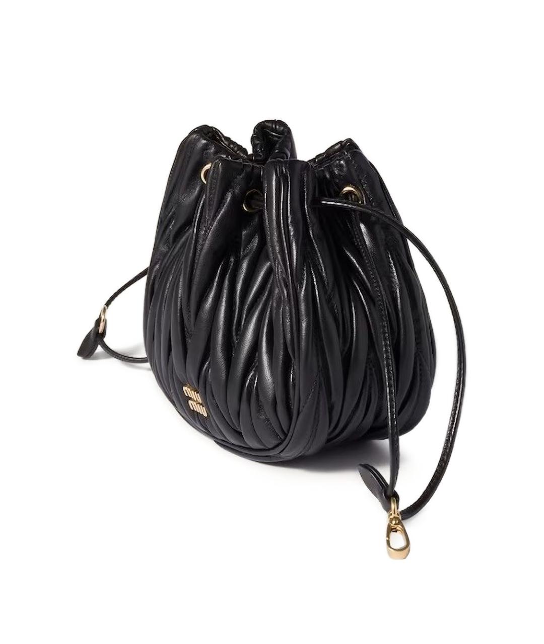 MIU MIU Черная кожаная сумка через плечо, фото 5