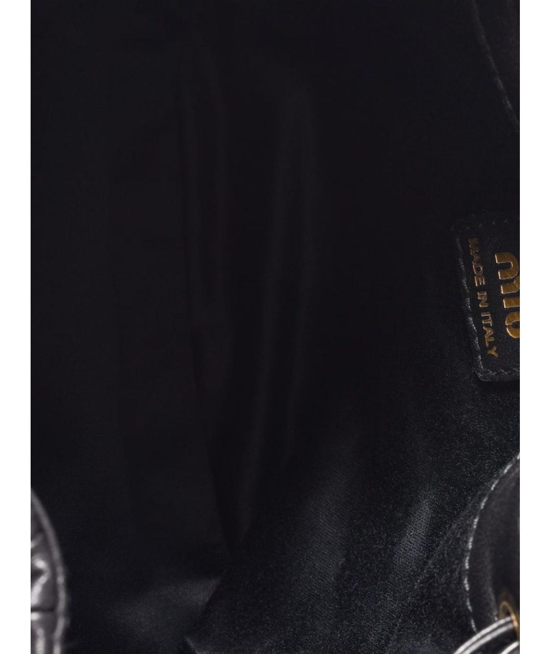 MIU MIU Черная кожаная сумка через плечо, фото 2