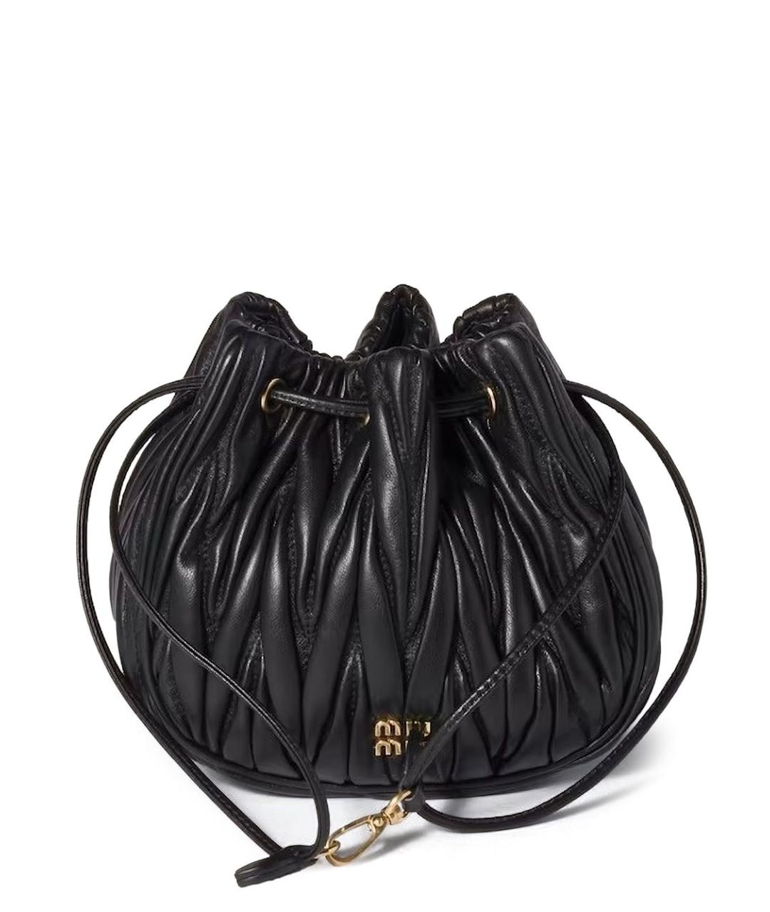 MIU MIU Черная кожаная сумка через плечо, фото 1