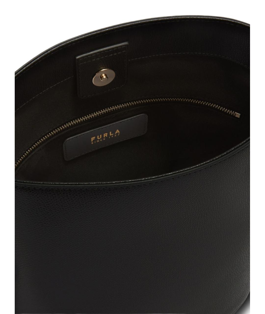 FURLA Черная кожаная сумка через плечо, фото 4