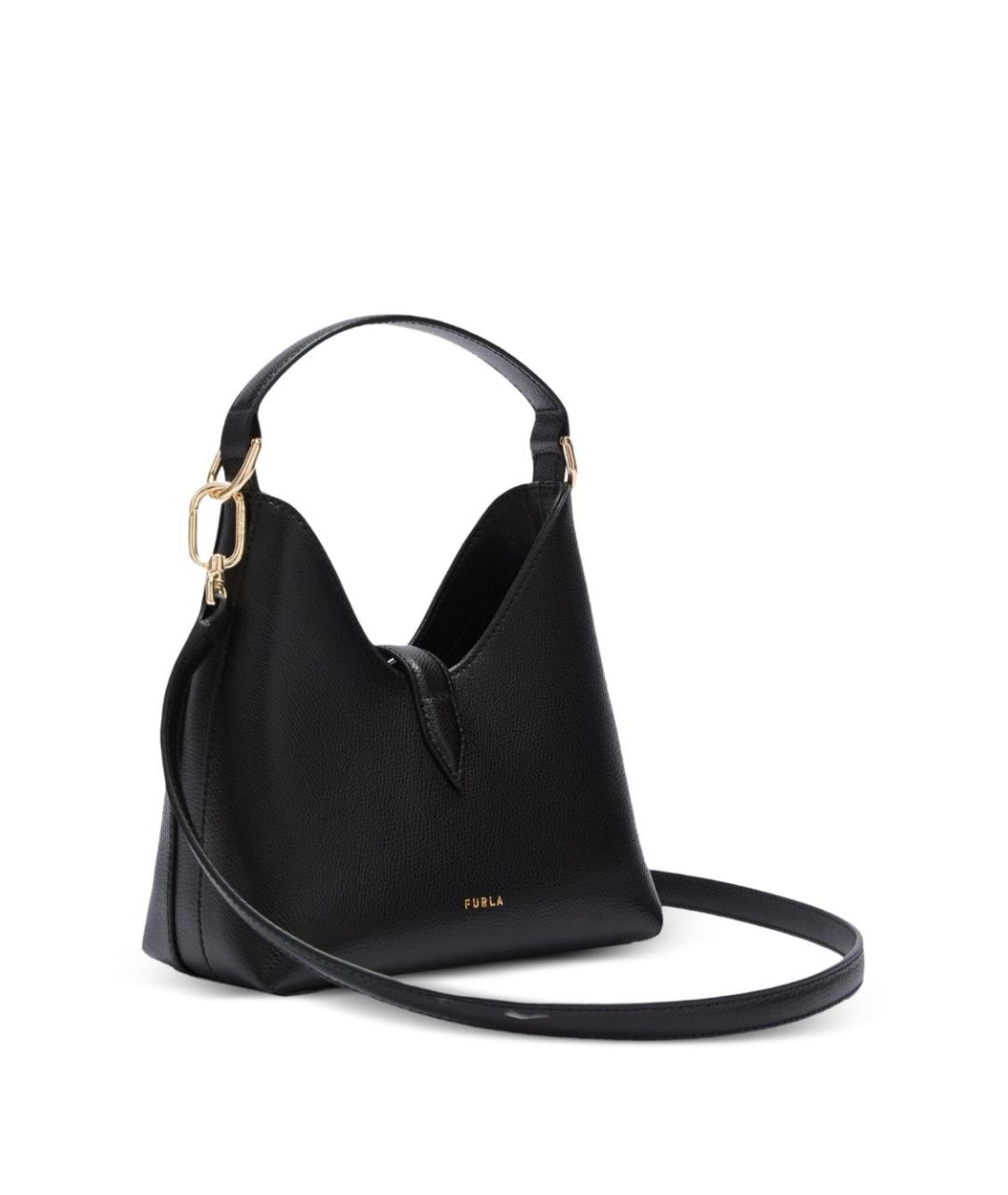 FURLA Черная кожаная сумка с короткими ручками, фото 4