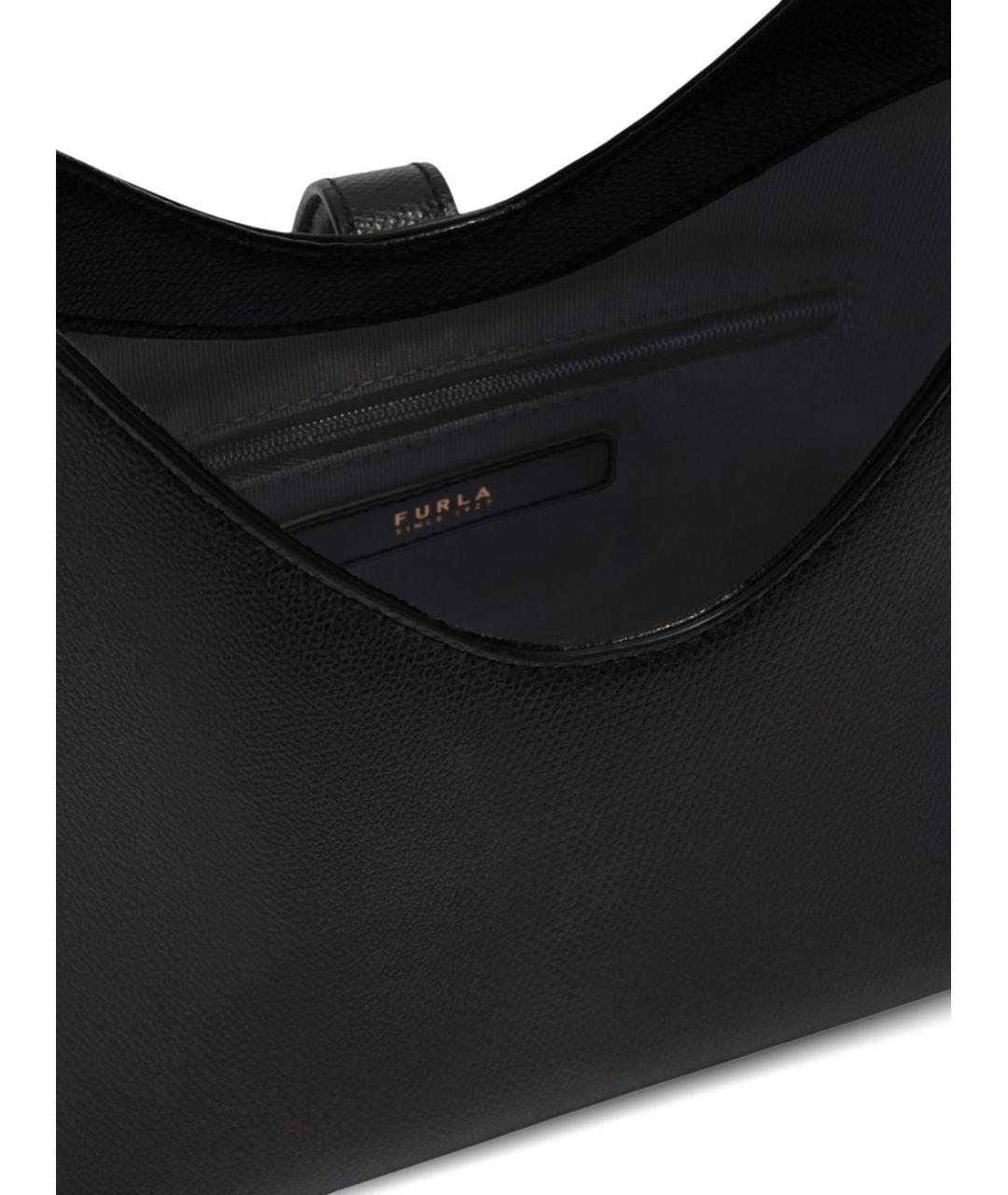 FURLA Черная кожаная сумка с короткими ручками, фото 5