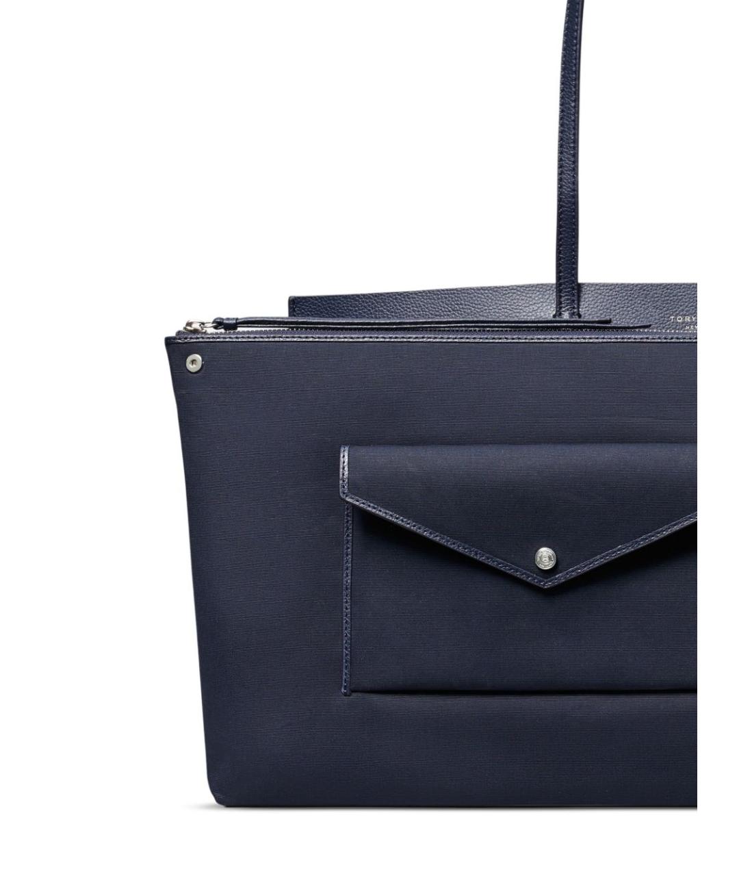 TORY BURCH Синяя кожаная сумка тоут, фото 4