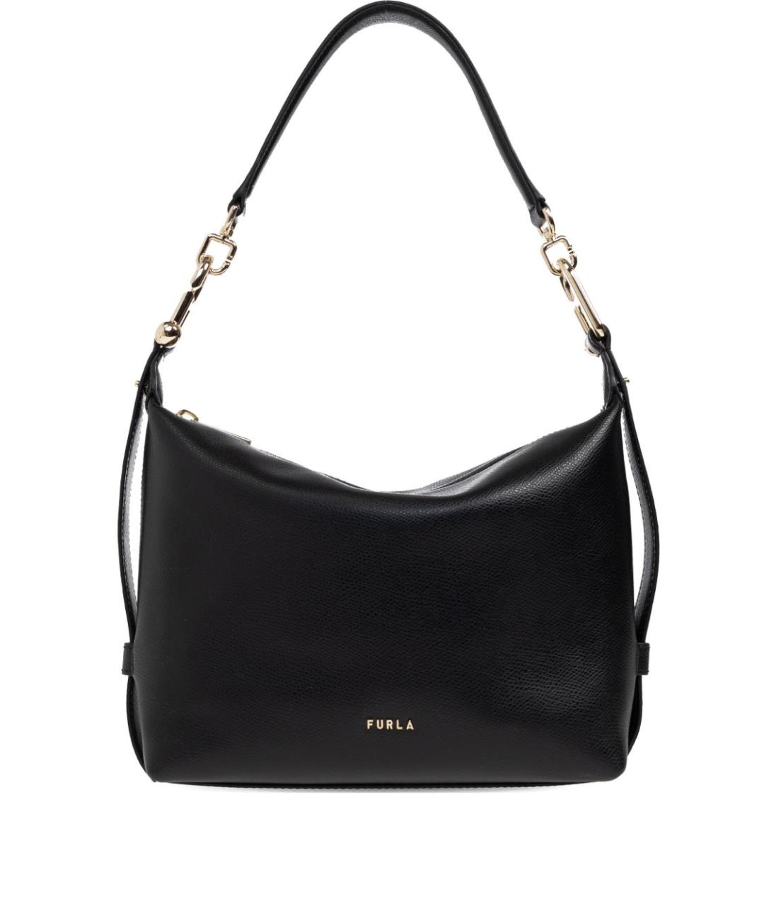 FURLA Черная кожаная сумка через плечо, фото 1