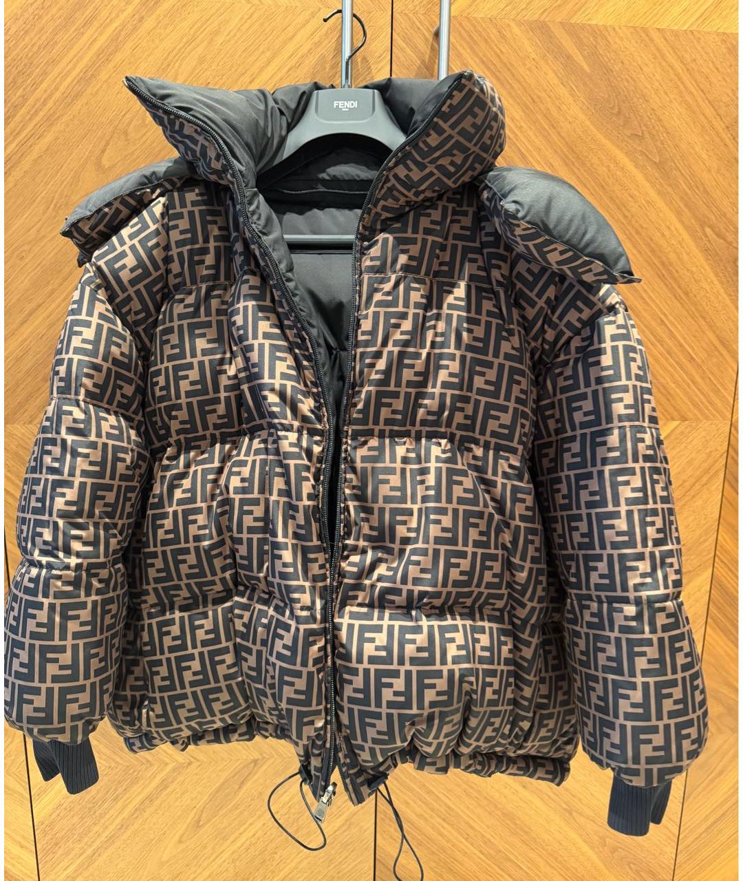FENDI Черный полиамидовый пуховик, фото 9