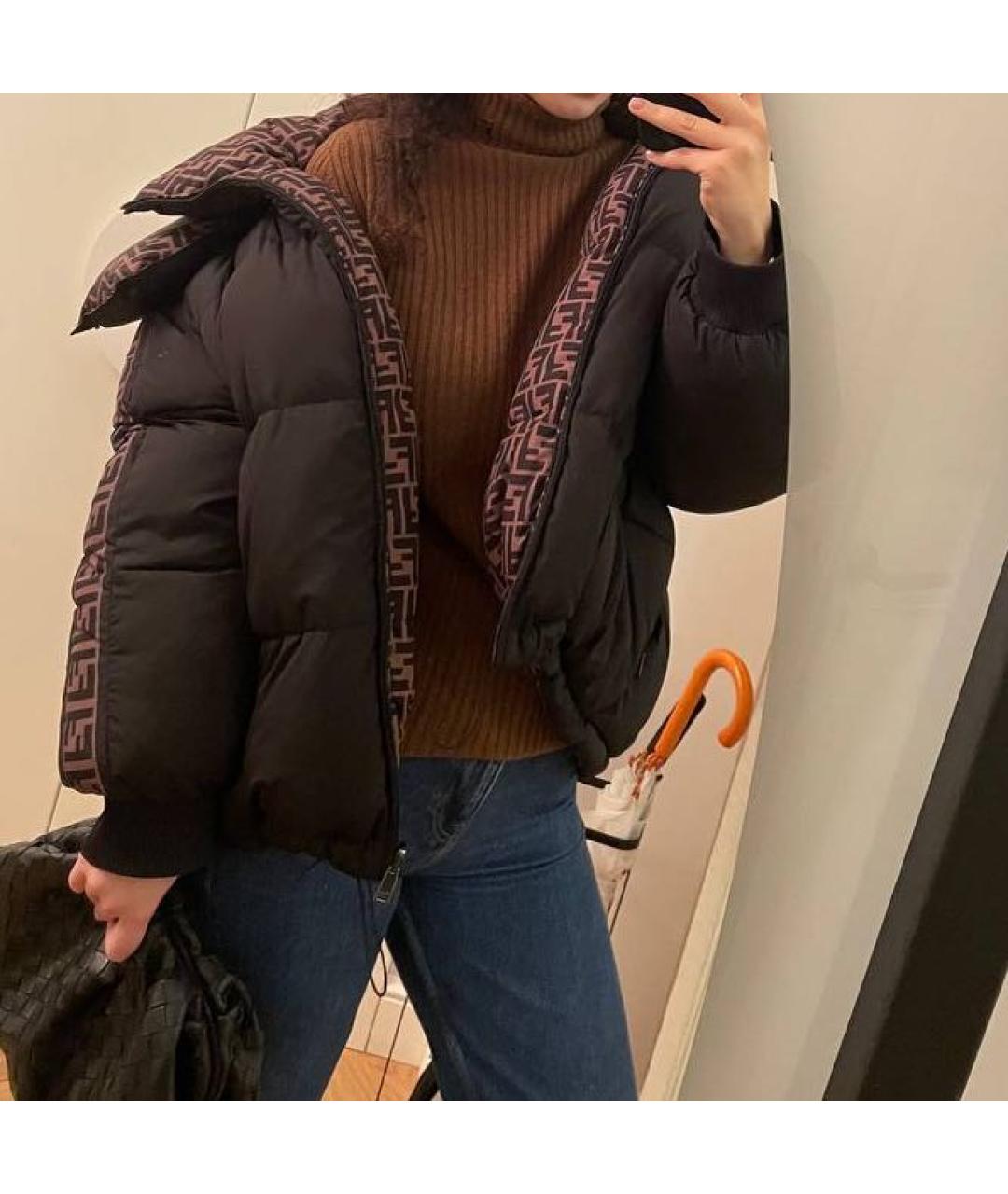 FENDI Черный полиамидовый пуховик, фото 8