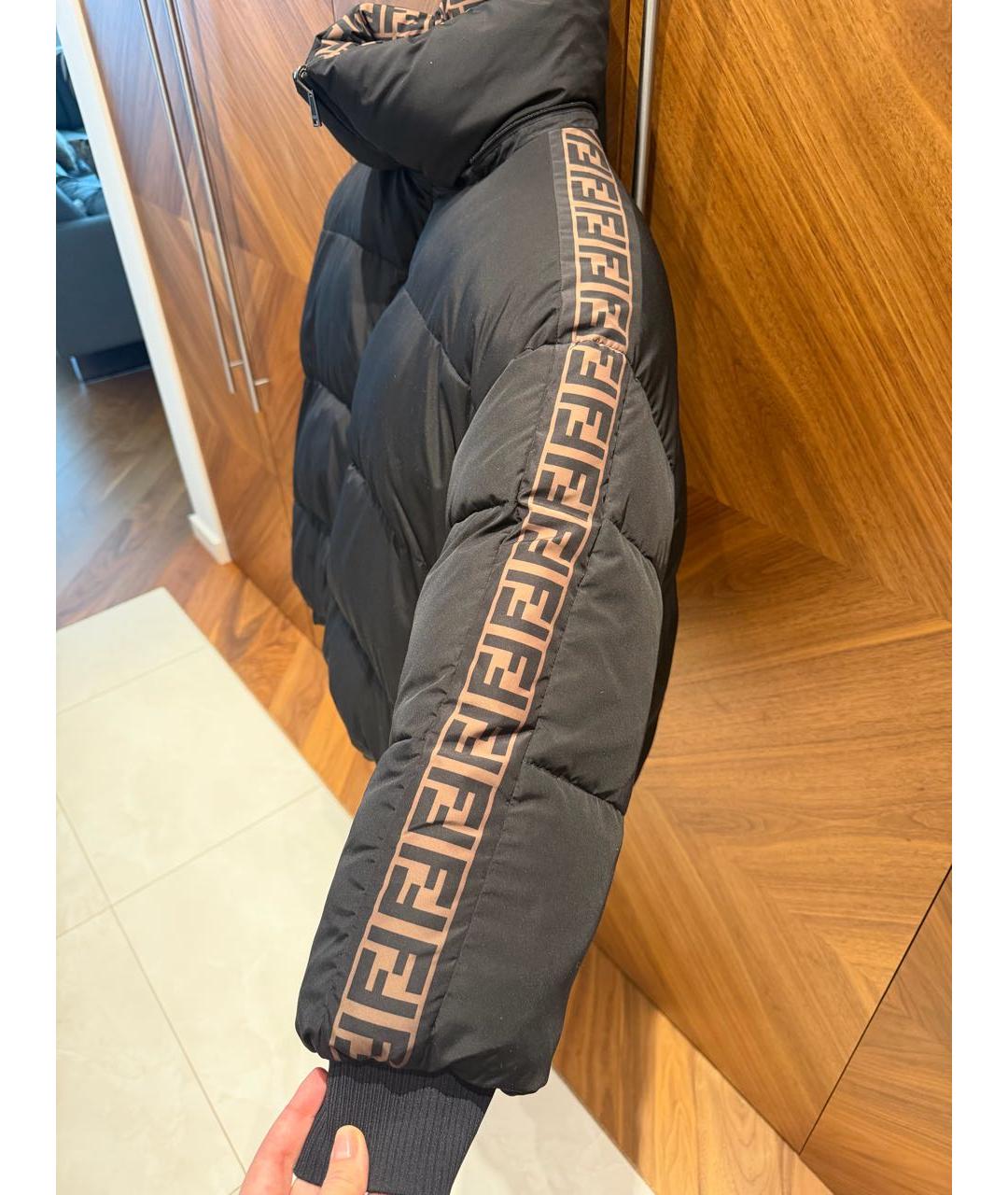 FENDI Черный полиамидовый пуховик, фото 5