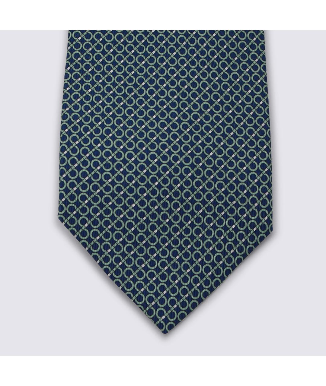 FERRAGAMO Синий шелковый галстук, фото 2