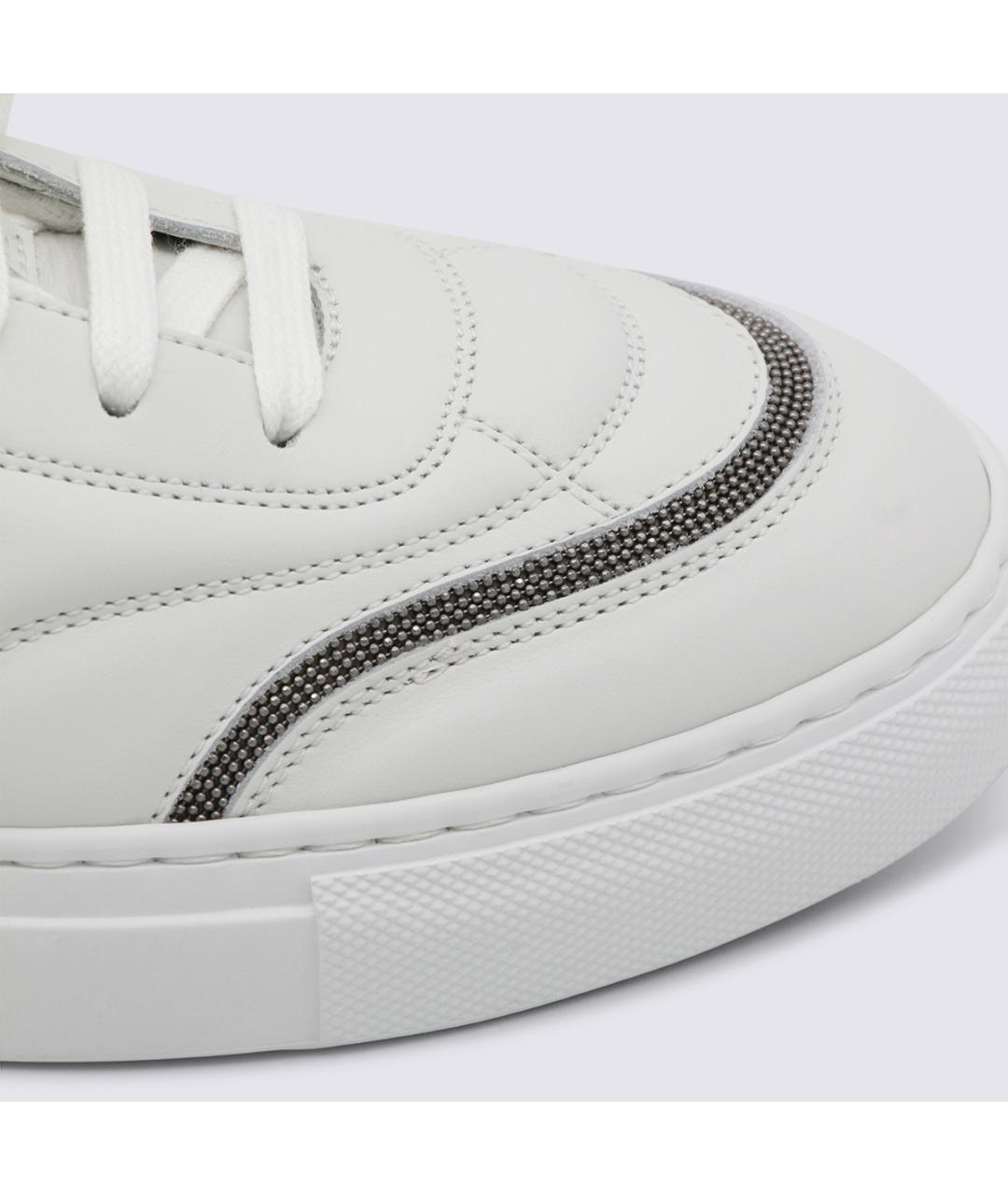 BRUNELLO CUCINELLI Белые кожаные кеды, фото 4