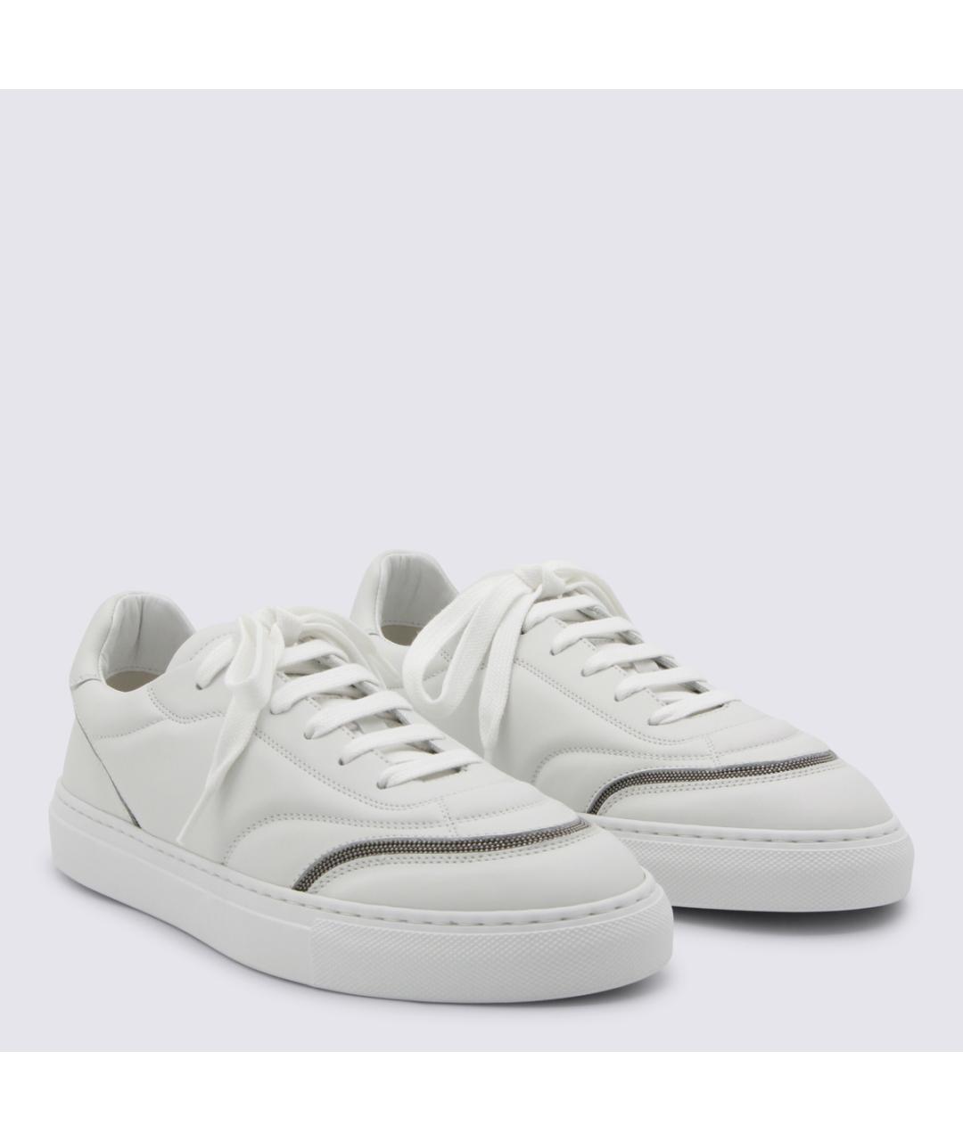 BRUNELLO CUCINELLI Белые кожаные кеды, фото 2