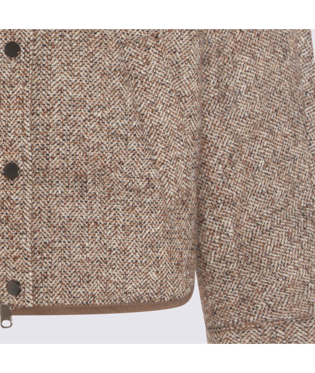 BRUNELLO CUCINELLI Бежевый шерстяной пуховик, фото 3