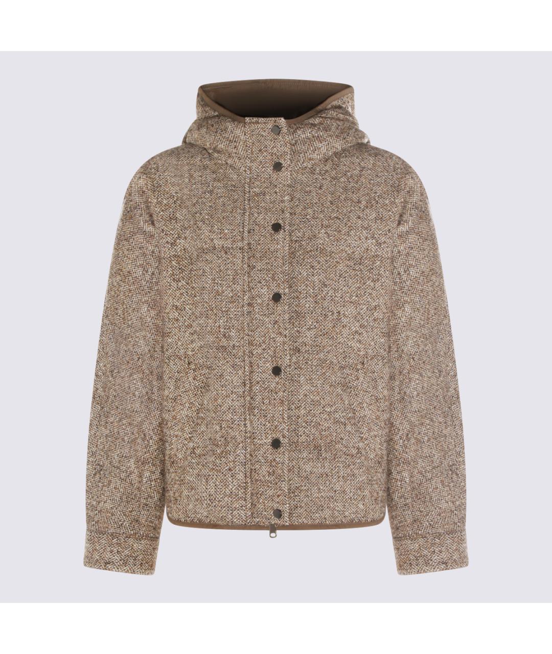 BRUNELLO CUCINELLI Бежевый шерстяной пуховик, фото 5