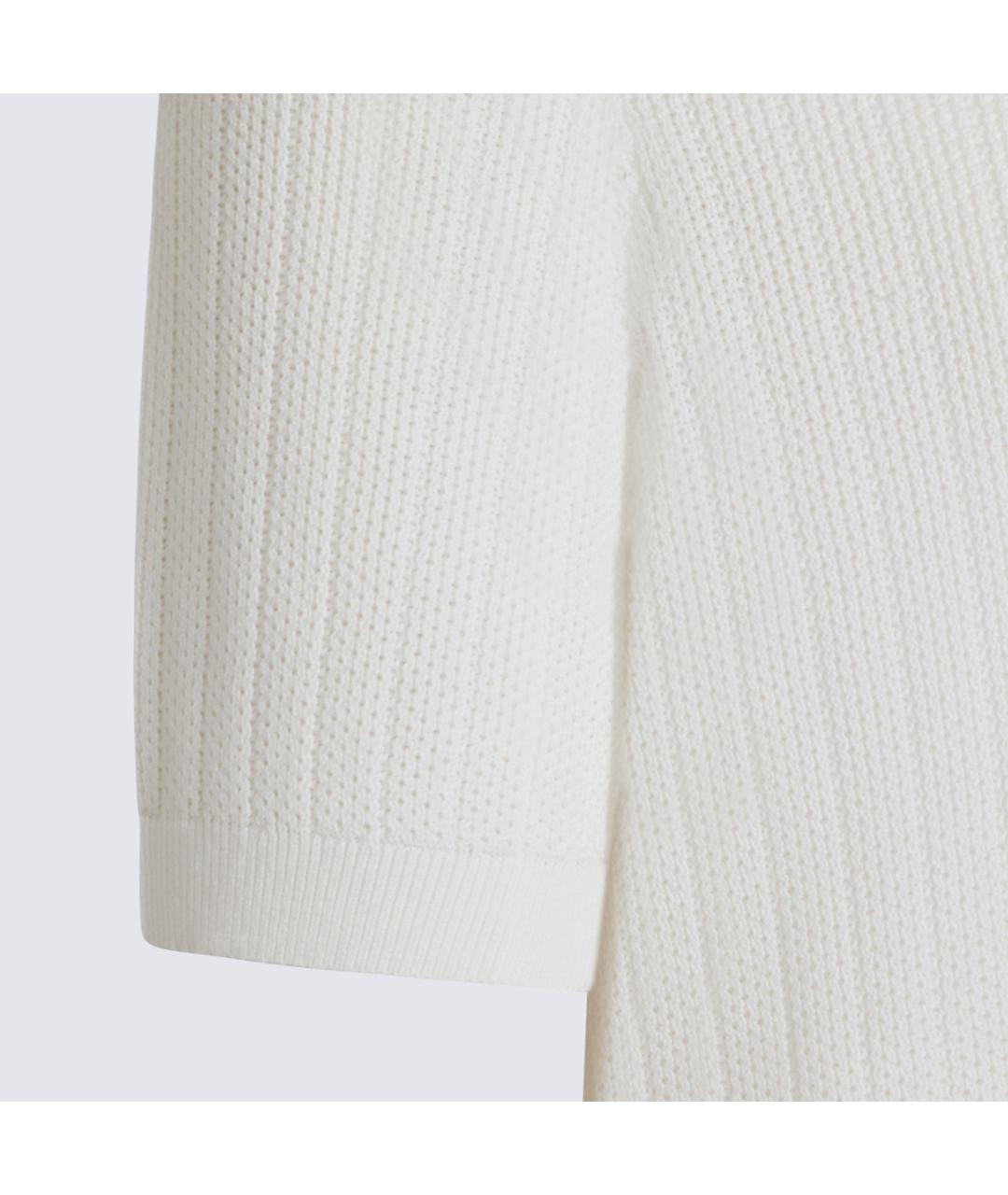 BRUNELLO CUCINELLI Белое хлопковое поло с коротким рукавом, фото 4