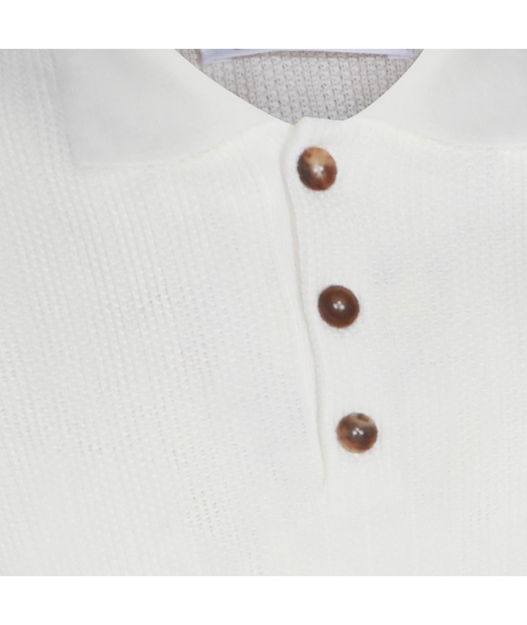 BRUNELLO CUCINELLI Белое хлопковое поло с коротким рукавом, фото 3