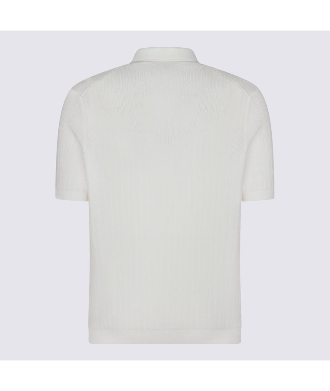 BRUNELLO CUCINELLI Белое хлопковое поло с коротким рукавом, фото 2