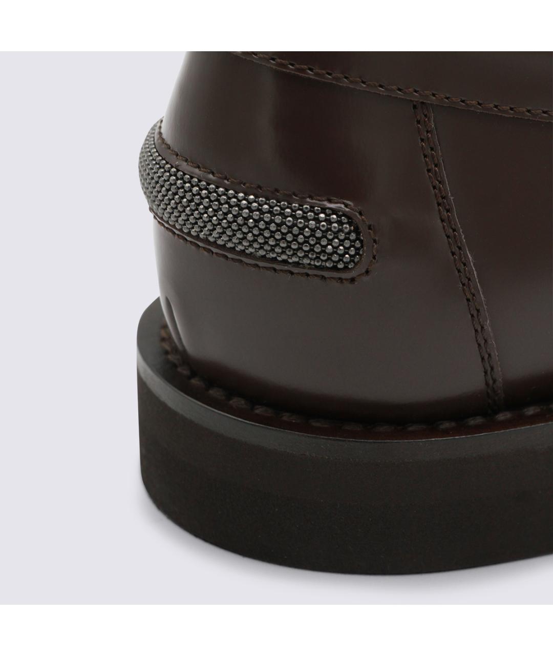 BRUNELLO CUCINELLI Коричневые кожаные лоферы, фото 4