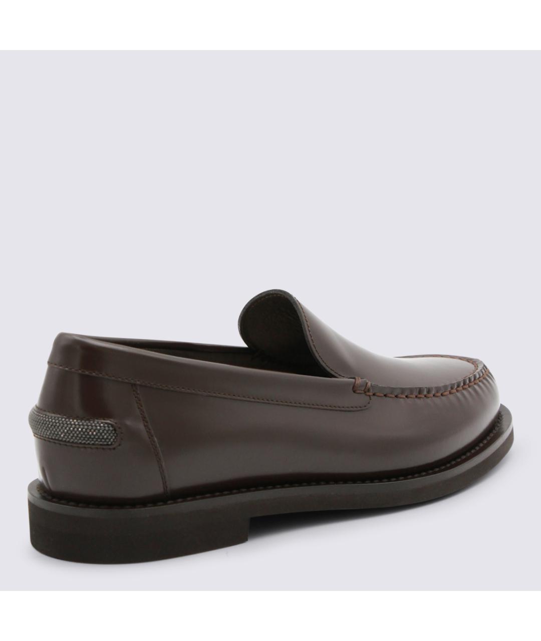 BRUNELLO CUCINELLI Коричневые кожаные лоферы, фото 3