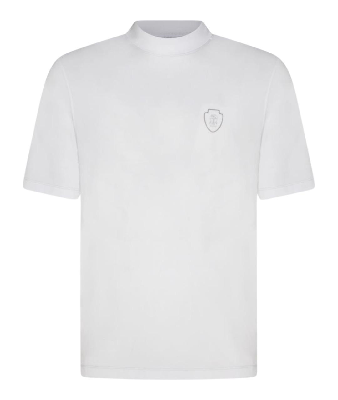 BRUNELLO CUCINELLI Белая хлопковая футболка, фото 1