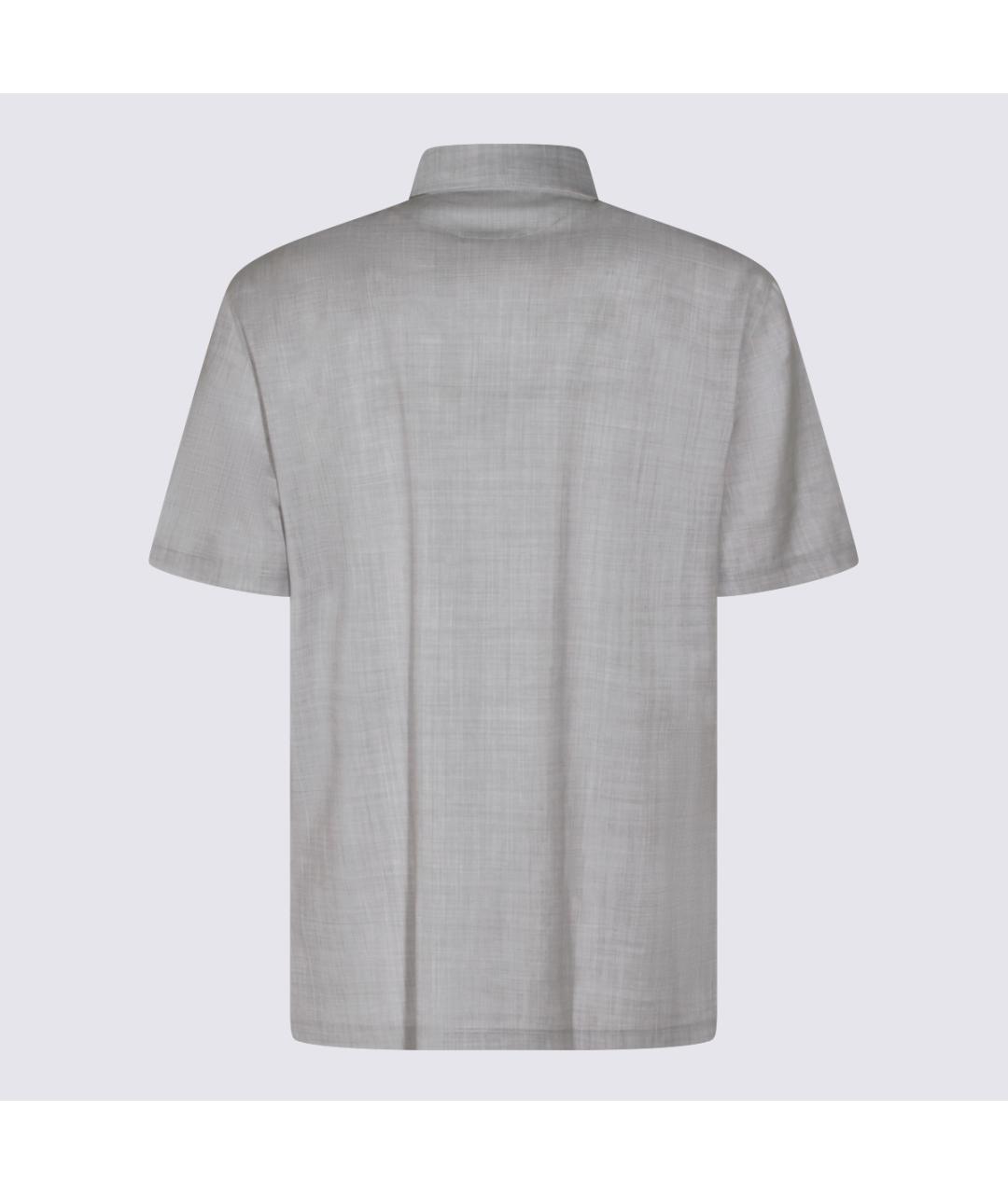 BRUNELLO CUCINELLI Серая шерстяная кэжуал рубашка, фото 2