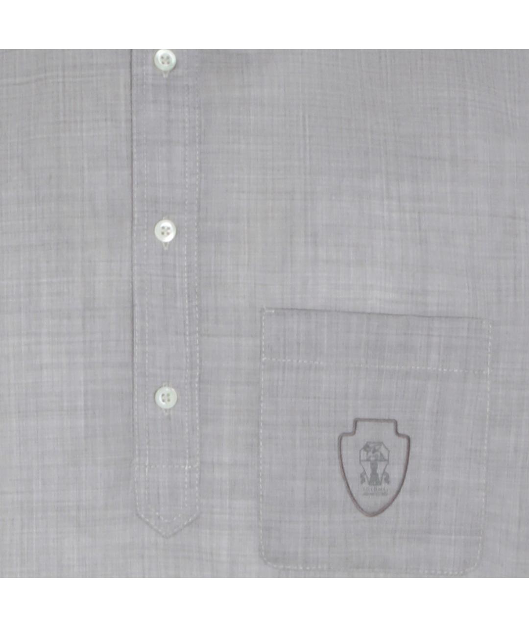 BRUNELLO CUCINELLI Серая шерстяная кэжуал рубашка, фото 3