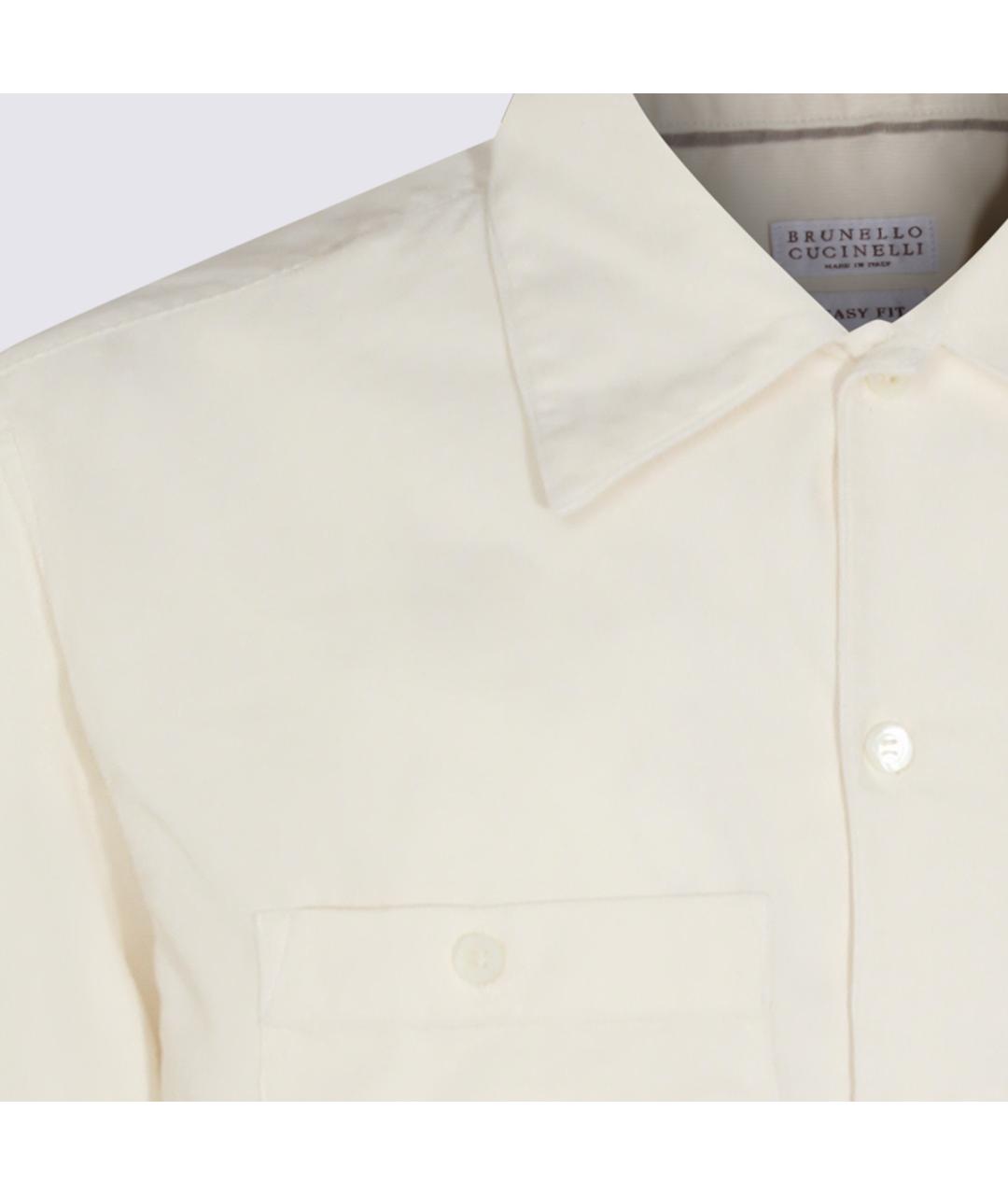 BRUNELLO CUCINELLI Бежевая хлопковая кэжуал рубашка, фото 3