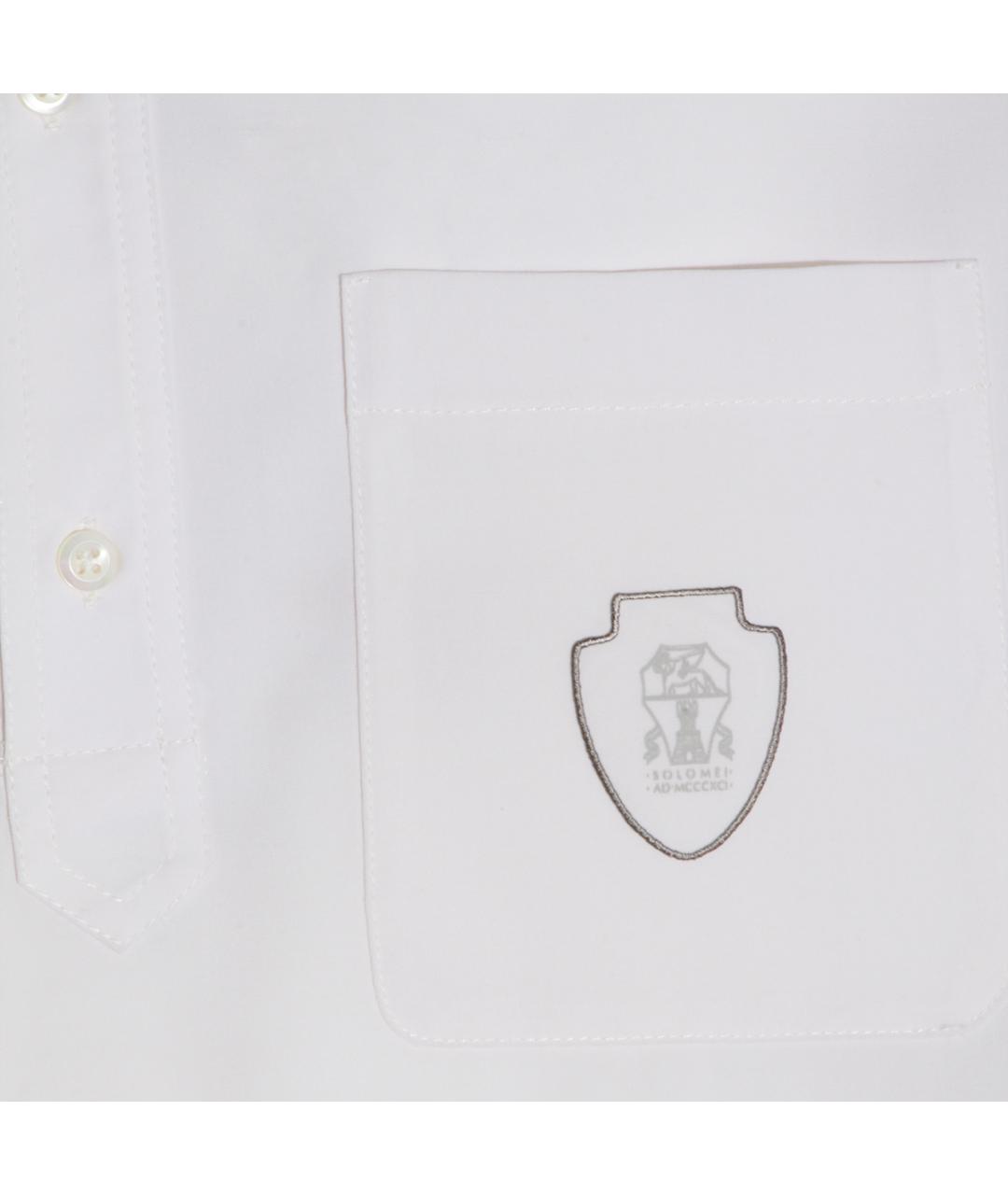 BRUNELLO CUCINELLI Белая хлопковая кэжуал рубашка, фото 3