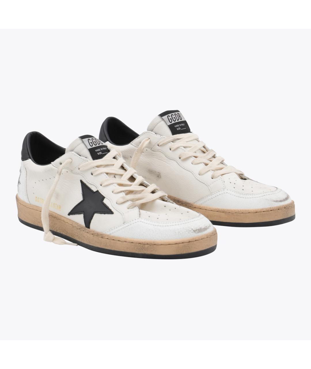 GOLDEN GOOSE DELUXE BRAND Белые кожаные низкие кроссовки / кеды, фото 2