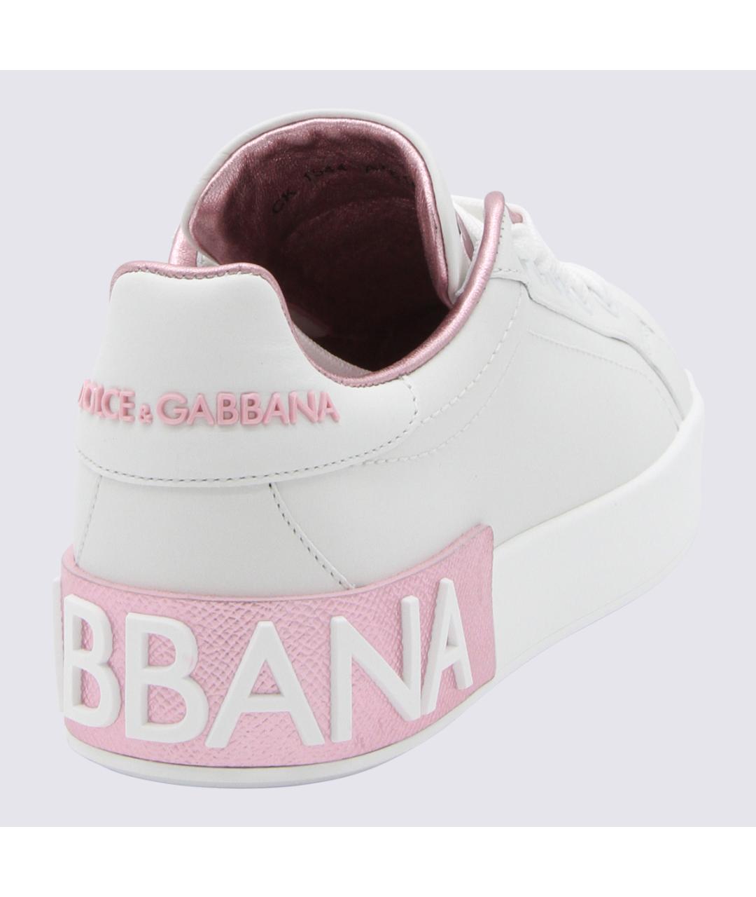 DOLCE&GABBANA Белые кожаные кроссовки, фото 2