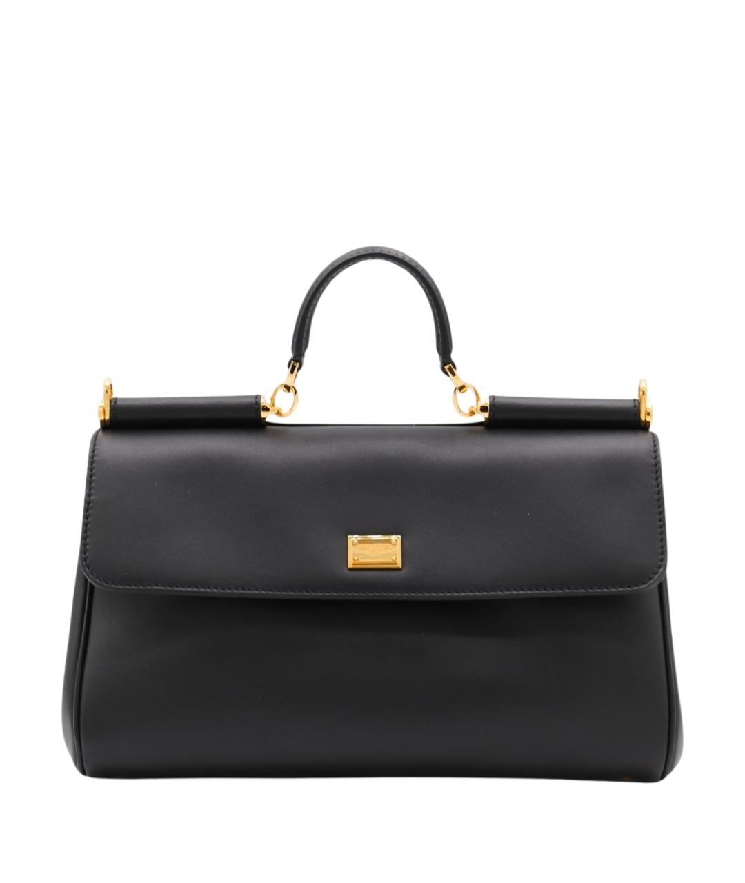 DOLCE&GABBANA Черная кожаная сумка тоут, фото 1