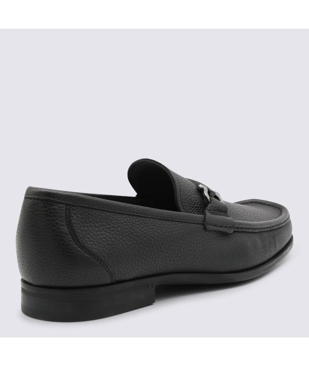 FERRAGAMO Черные кожаные лоферы, фото 3
